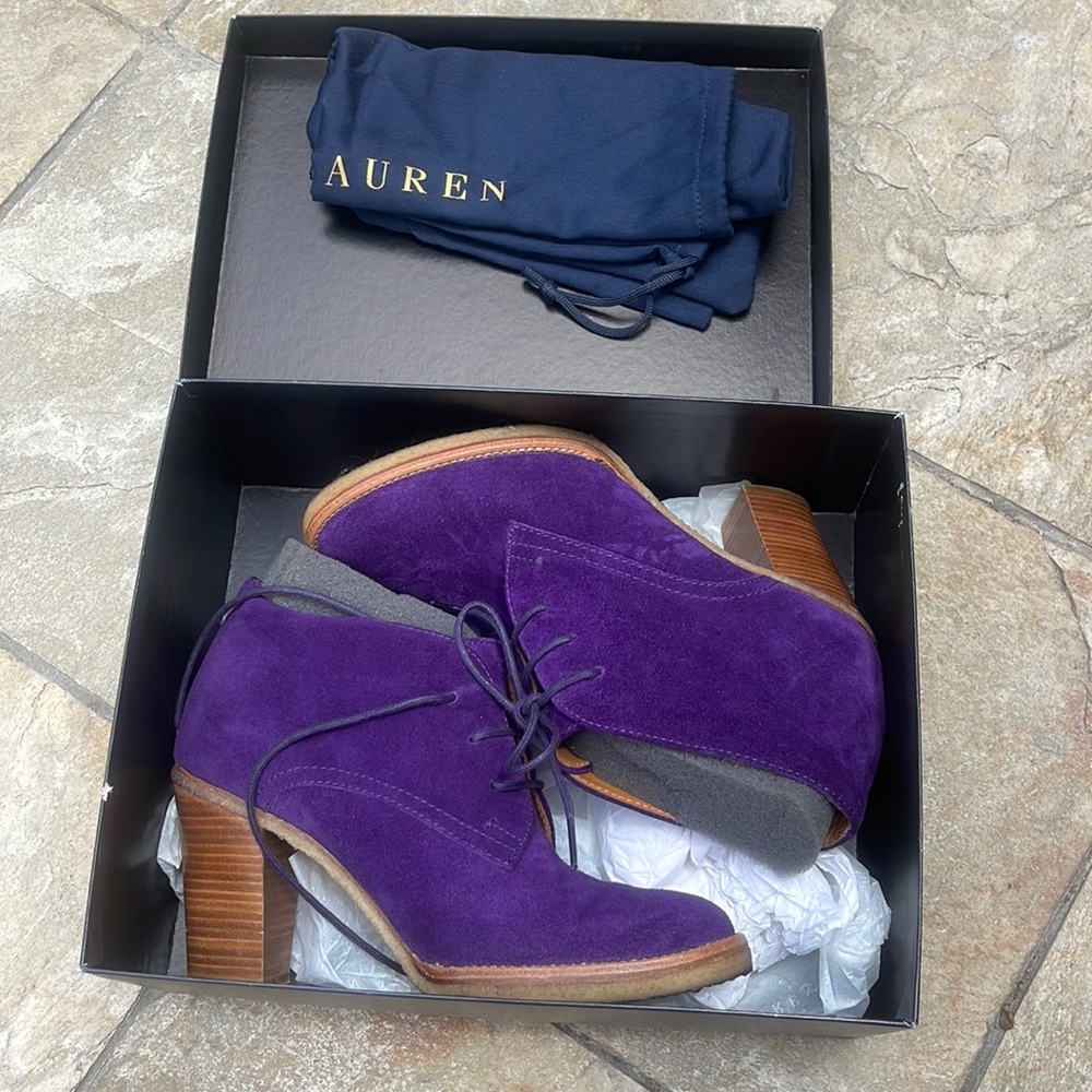 Ralph Lauren purple label Suede leather lace up boot